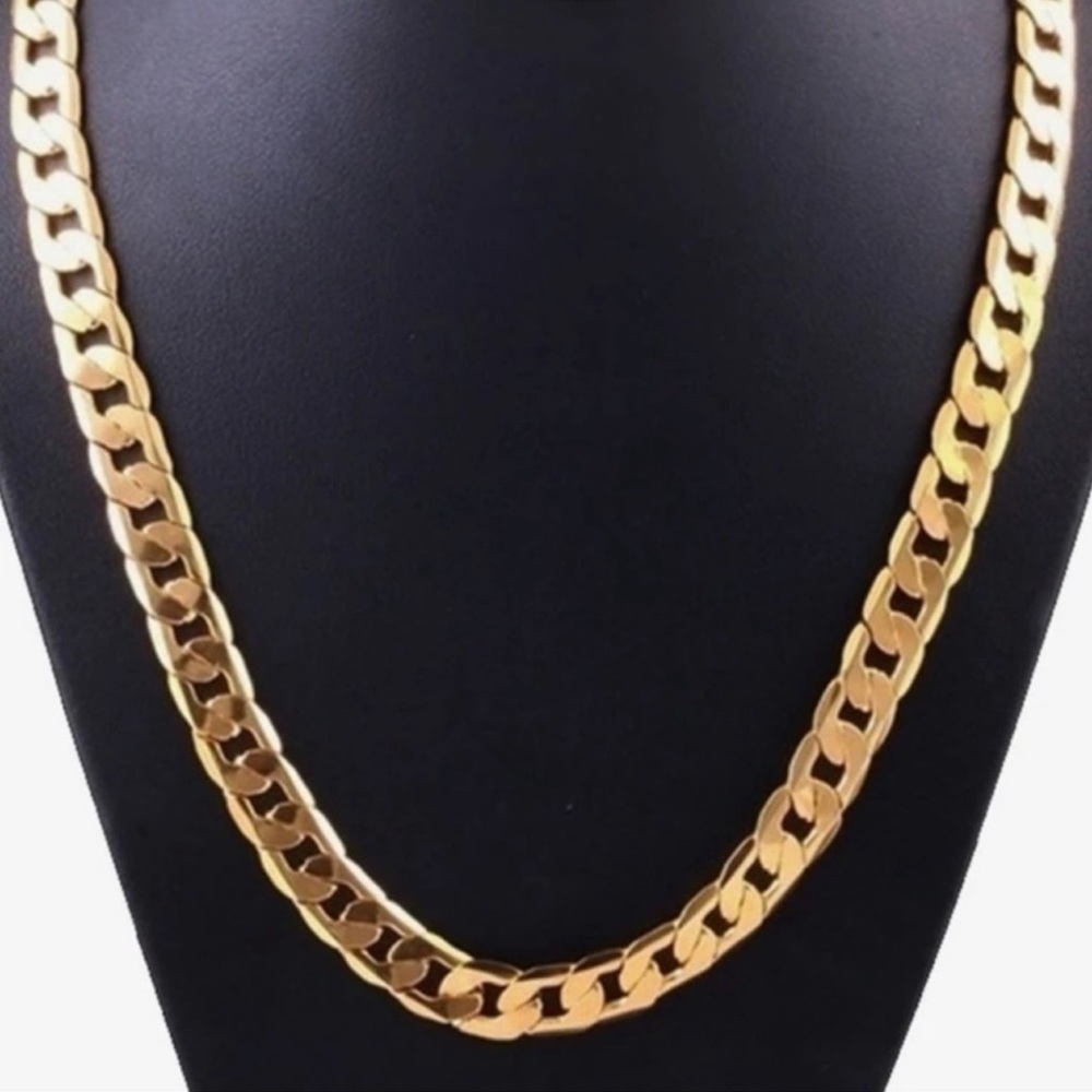 New 18k Gold Unisex Cuban Link Classic Minimalist Chain Handcrafted Necklace - Picture 4 of 16